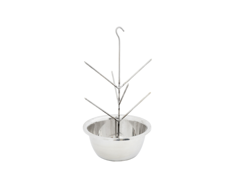 Dennenspies met schaal - RVS - Ø 21 cm