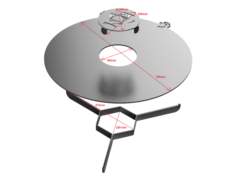 Stalen grillplaat - plancha - Ø 70 cm - Afbeelding 2