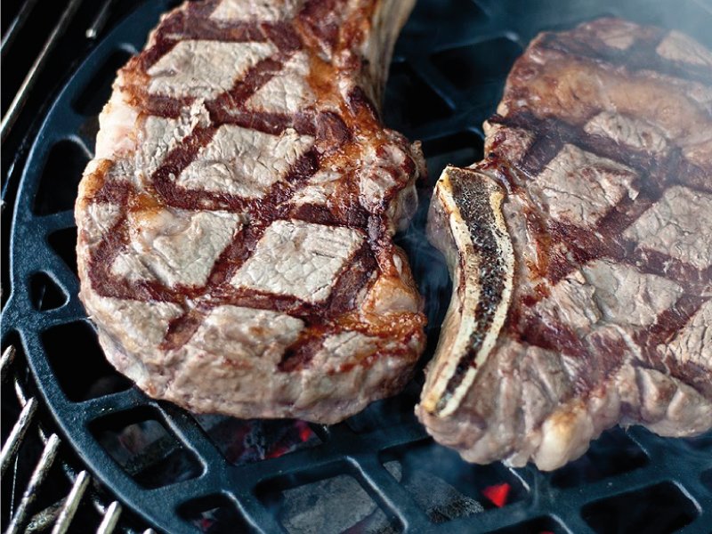 Gietijzeren steak grillrooster - Ø 21 cm - Afbeelding 3
