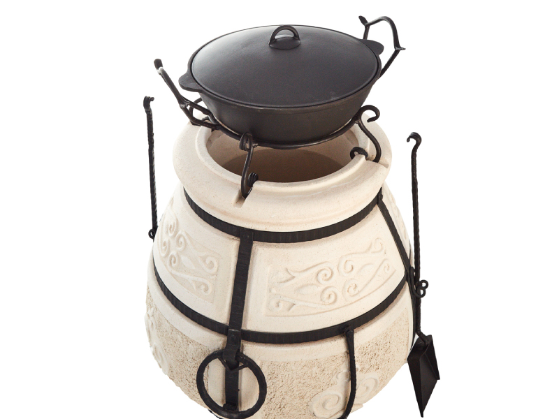 Gietijzeren tandoor opzetstuk voor pan, pot, kazan - Afbeelding 6
