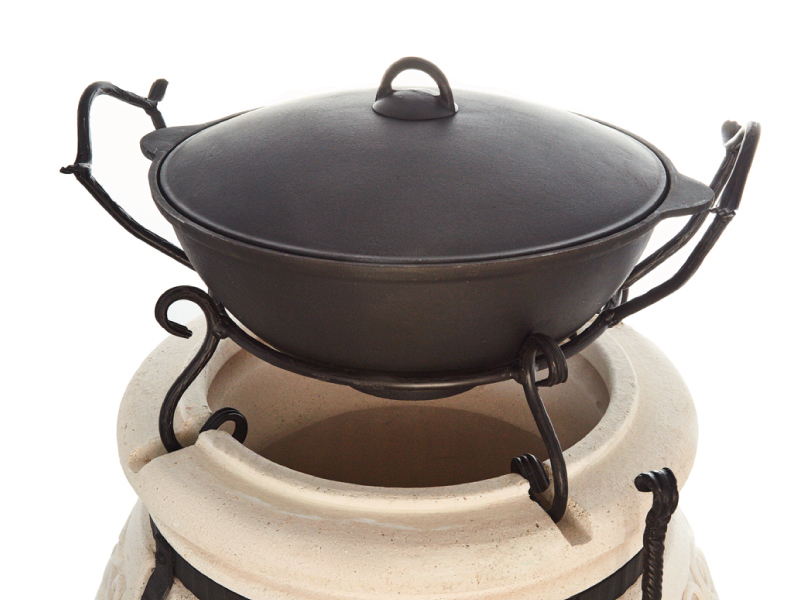 Gietijzeren tandoor opzetstuk voor pan, pot, kazan - Afbeelding 7